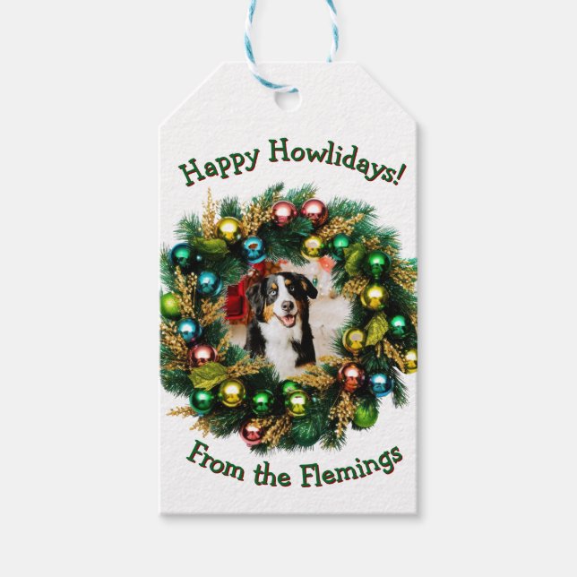 Happy Howlidays Photo Card Geschenkanhänger (Vorderseite)