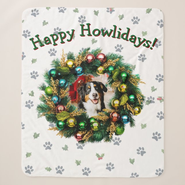 Happy Howlidays Photo Card Sherpadecke (Vorderseite)