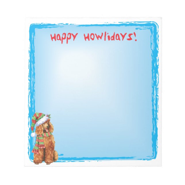 Happy Howlidays Poodle Notizblock (Vorderseite)