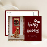 Happy Howlidays Red Calligraphy Pet Foto Feiertagspostkarte<br><div class="desc">Happy Howlidays Rote Calligraphie Pet Foto Holiday Postcard. Mit dieser festlichen und modernen Urlaubskarte senden Sie Ihren Lieben eine Urlaubskarte. Alle Texte sind so vorbereitet,  dass Sie sie einfach und schnell mit Ihren eigenen Details personalisieren können. Gute Ferien!</div>