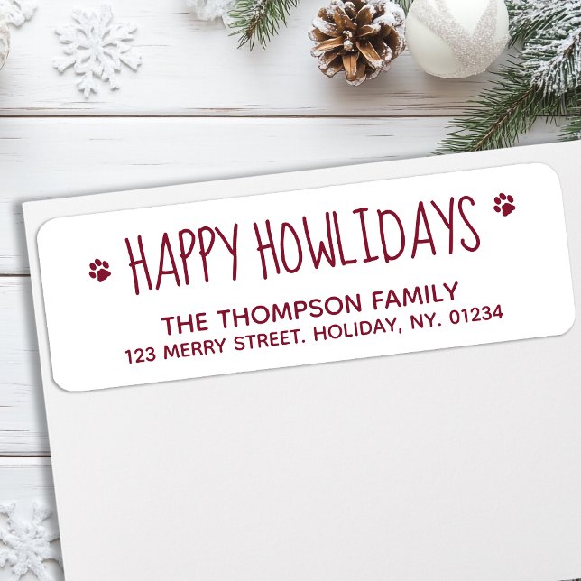 Happy Howlidays Red Pet Hund Lover Modernes Niedli (Von Creator hochgeladen)