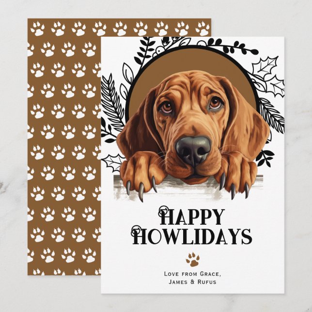 Happy Howlidays Redbone Coonhound Dog Weihnachten (Vorne/Hinten)