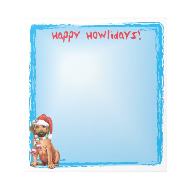 Happy Howlidays Rhodesian Ridgeback Notepad Notizblock (Vorderseite)