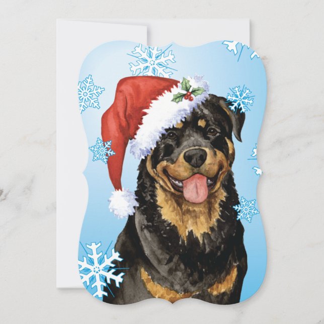 Happy Howlidays Rottweiler Feiertagskarte (Vorderseite)
