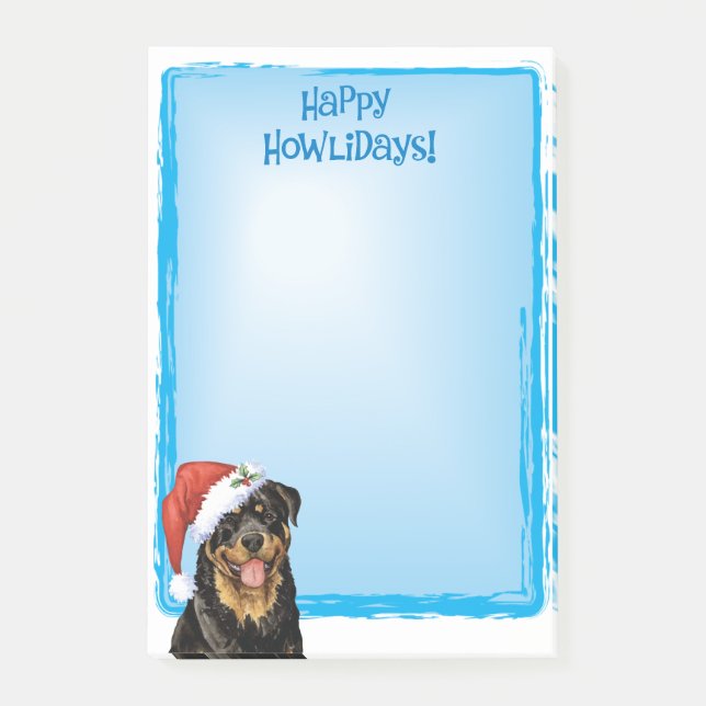 Happy Howlidays Rottweiler Post-it Klebezettel (Vorderseite)