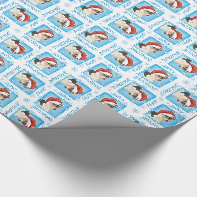 Happy Howlidays Russell Terrier Geschenkpapier (Ecke)