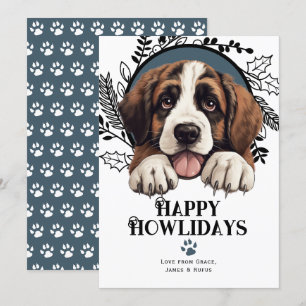 Happy Howlidays Saint Bernard Dog Weihnachten