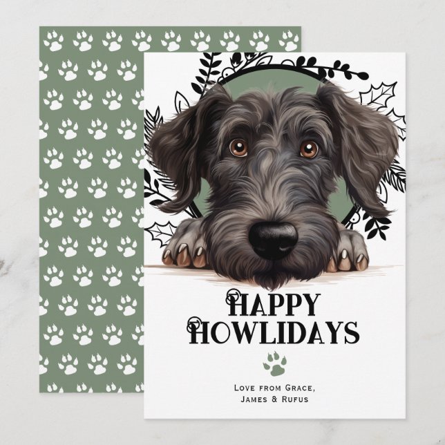 Happy Howlidays Scottish Deerhound Dog Weihnachten (Vorne/Hinten)
