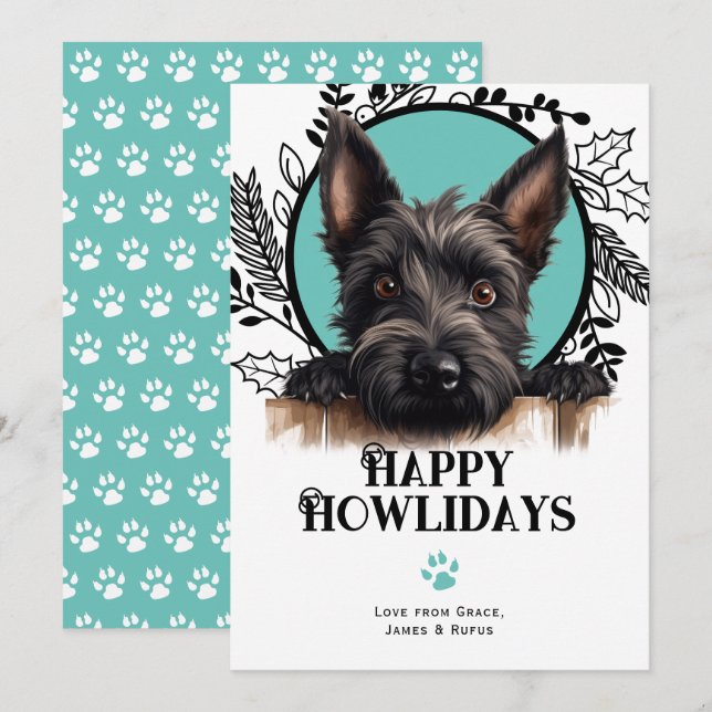 Happy Howlidays Scottish Terrier Dog Weihnachten (Vorne/Hinten)