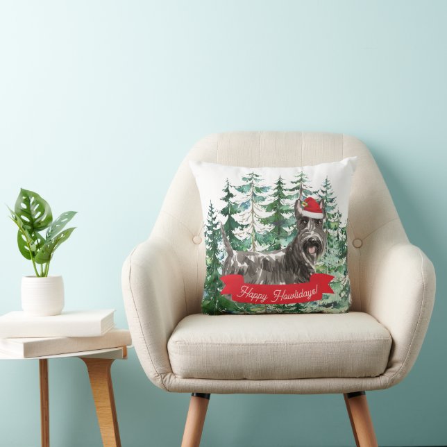 Happy Howlidays Scottish Terrier Dog Weihnachten Kissen (Stuhl )