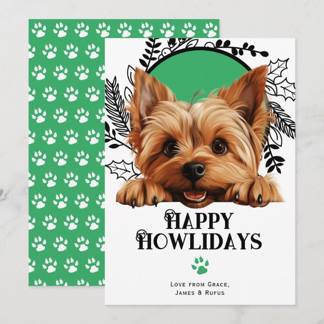 Happy Howlidays Silky Terrier Dog Weihnachten (Vorne/Hinten)