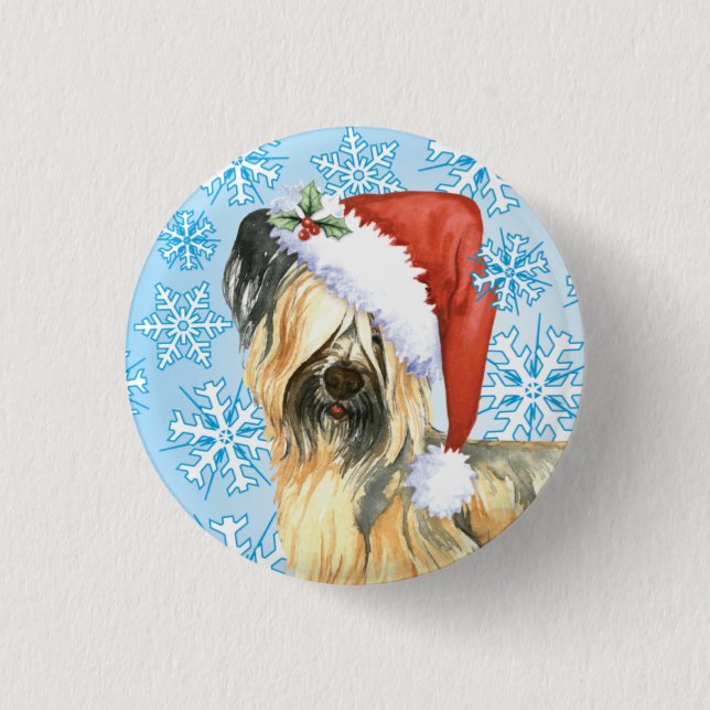 Happy Howlidays Skye Terrier Button (Vorderseite)