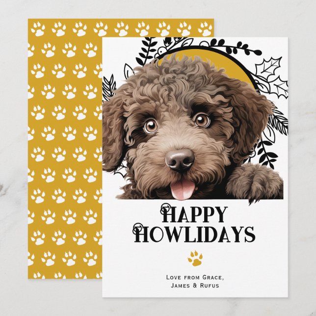 Happy Howlidays Spanish Water Dog Weihnachten (Vorne/Hinten)