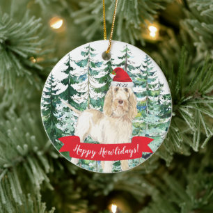 Happy Howlidays Spinone Italiano Dog Christmas Orn Keramik Ornament