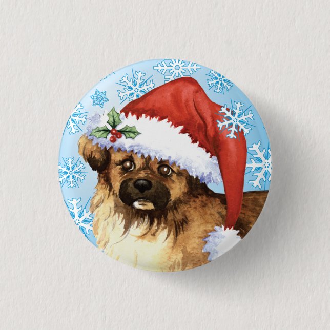 Happy Howlidays Tibetan Spaniel Button (Vorderseite)