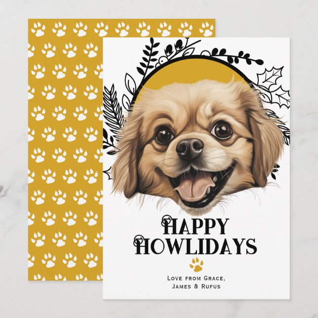Happy Howlidays Tibetan Spaniel Weihnachten (Vorne/Hinten)
