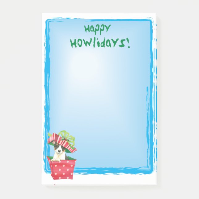 Happy Howlidays Toy Fox Terrier Post-it Klebezettel (Vorderseite)