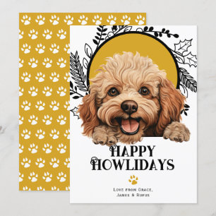 Happy Howlidays Toy Poodle Dog Weihnachten