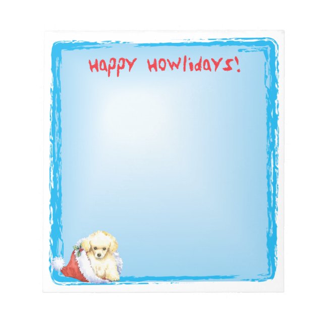 Happy Howlidays Toy Poodle Notizblock (Vorderseite)