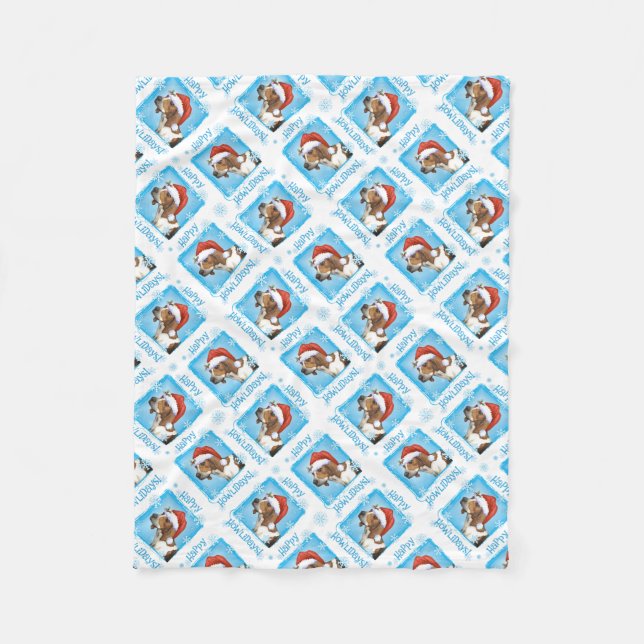 Happy Howlidays Treeing Walker Fleece Blanket (Vorderseite)