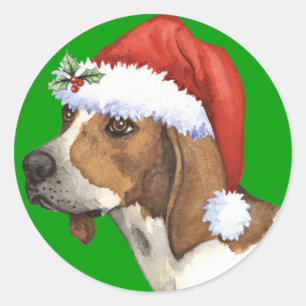 Happy Howlidays Treeing Walker Runder Aufkleber