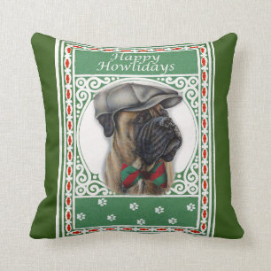 Happy Howlidays Weihnachten Boxer Dog Holiday Art Kissen