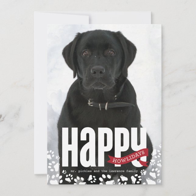 Happy Howlidays Weihnachts-Weihnachtsfotokarte Feiertagskarte (Vorderseite)