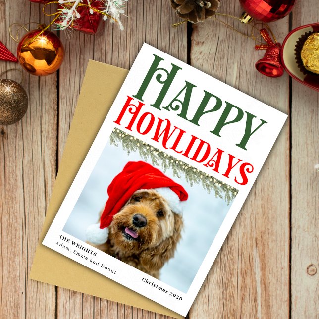Happy Howlidays Weihnachtshund Lover Grüße Feiertagskarte (Von Creator hochgeladen)