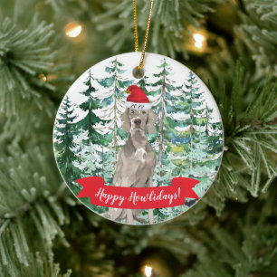 Happy Howlidays Weimaraner Hund Weihnachtsschmuck