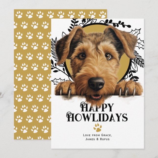 Happy Howlidays Welsh Terrier Dog Weihnachten (Vorne/Hinten)