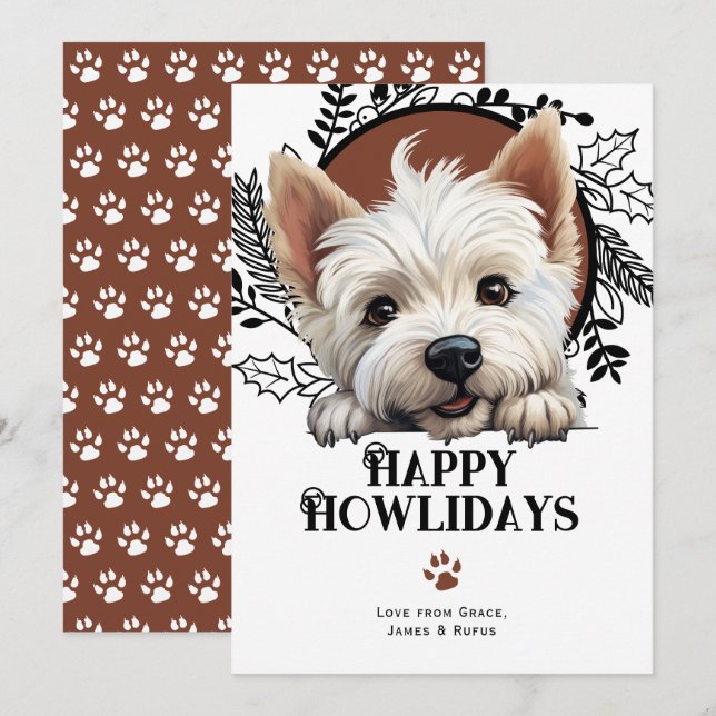 Happy Howlidays West Highland Terrier Weihnachten (Vorne/Hinten)