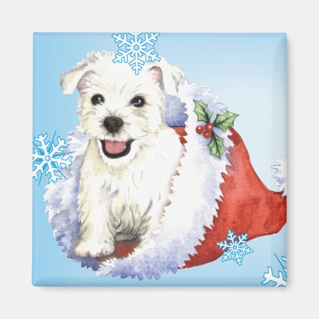 Happy Howlidays Westie Magnet (Vorne)