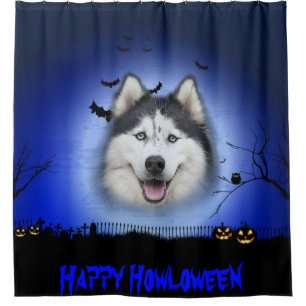 Happy Howloween Husky Duschvorhang