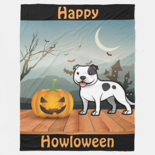 Happy Howloween Staffordshire Bull Terrier Fleecedecke