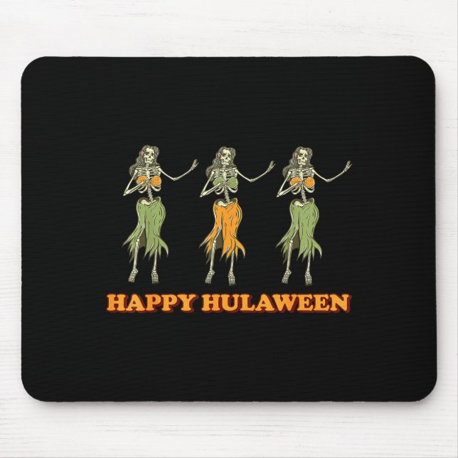 Happy Hulaween Hawaii Themed Halloween Skeleton Vi Mousepad (Vorne)