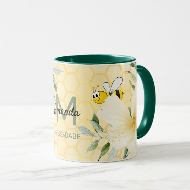 Happy Hummeln Gelbe Honigwabe Sommerbossling Tasse (VorderseiteRechts)