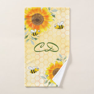 Happy Hummeln Gelbe Sonnenblume Handtuch