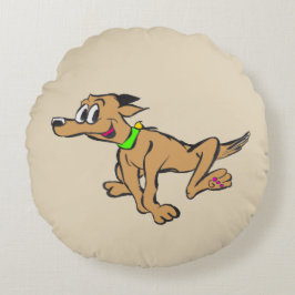 Happy Hund Cartoon Kids Runde Kissen