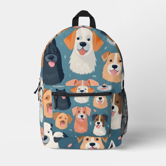 Happy Hund Collage Bedruckter Rucksack (Vorderseite)