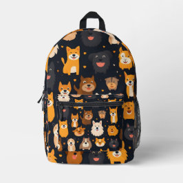 Happy Hund Collage Bedruckter Rucksack