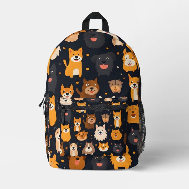 Happy Hund Collage Bedruckter Rucksack (Vorderseite)