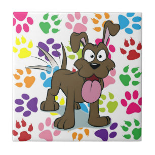 Happy Hund Keramik Tile Fliese