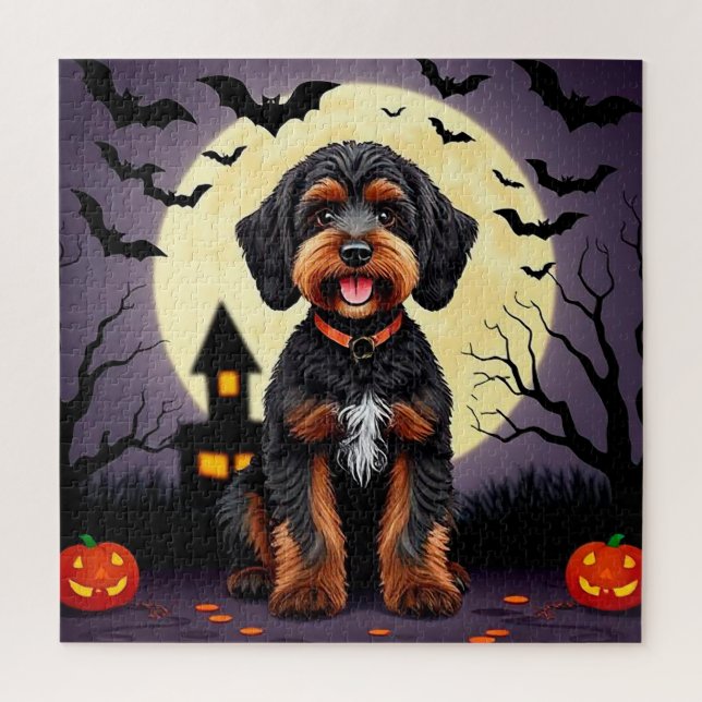 Happy Hund zu Halloween Thema (Vertikal)