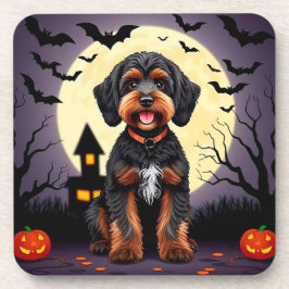 Happy Hund zu Halloween Thema Getränkeuntersetzer