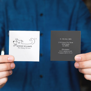 Happy Hunde Logo Pet Sitting Service Betreuung Quadratische Visitenkarte