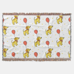Happy Hunde mit Balloons-Muster Decke