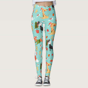 Happy Hunde Weihnachtsmuster Leggings