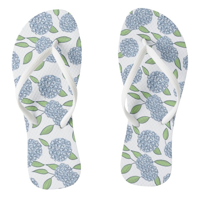 Happy Hydrangeas etwas Blue Wedding Weekend Flip Flops (Fußbett)