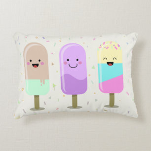 Happy Ice Cream Lächeln Bars & Popsicles Dekokissen