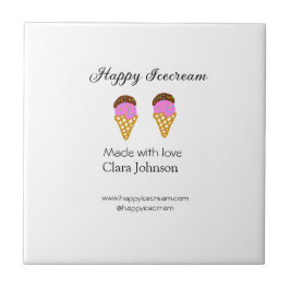 Happy Icecream add name website social media Fliese